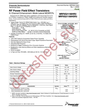 MRF6S21190HR5 datasheet  